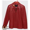 Image 1 : RED LEATHER JACKET - SIZE M
