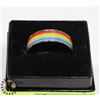 Image 1 : STAINLESS STEEL RAINBOW RUBBER BAND SZ 11 RING