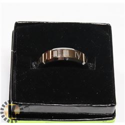 TUNGSTEN CARBIDE RING WITH A COPPER TONES BAND AND