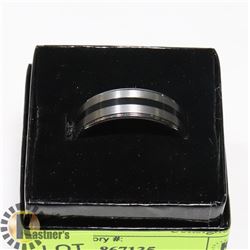 TUNGSTEN RING WITH BLACK BAND SZ 12