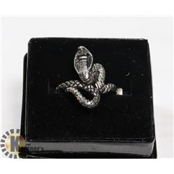 STAINLESS STEEL SZ 8 COBRA READY TO STRIKE RING
