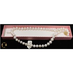 NEW GOLD PLATED 17" PEARL NECKLACE.