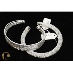 NEW 2PC SILVER PLATED BANGLE BRACELETS.