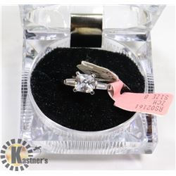 NEW STERLING SILVER LAUREN BRAND CUBIC STONE RING.