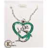 Image 1 : NEW WOMEN GREEN ARTIFICIAL OPAL HEART LOVE DOLPHIN