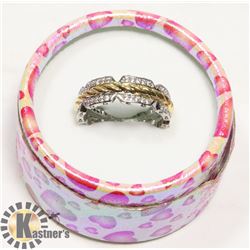 NEW  WOMEN TWO TONES WEDDING BAND