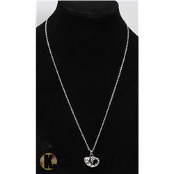 NEW LADIES 3D HEART PENDANT AND NECKLACE SET