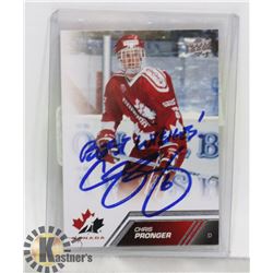 CHRIST PRONGER AUTOGRAPHED TEAM CANADA CARD,