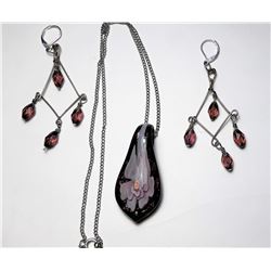 9)  PURPLE TONE MURANO GLASS PENDANT