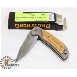 NEW BROWNING LOCK BLADE / 6" OPEN