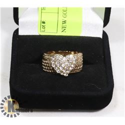 NEW GOLD PLATED RING SZ 7