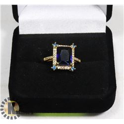 NEW LADIES GOLD PLATED RING SZ 7