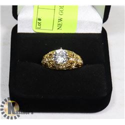 NEW GOLD PLATED RING SZ 7
