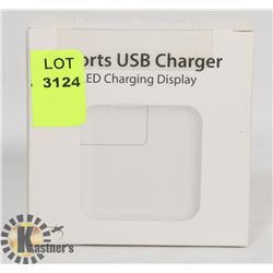 4 PORT USB CHARGER WITH LED DISPLAY.