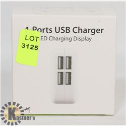 4 PORT USB CHARGER WITH LED DISPLAY.