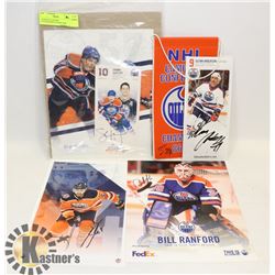 7 EDMONTON OILERS AUTOGRAPHED PLAYER CARD PHOTOS