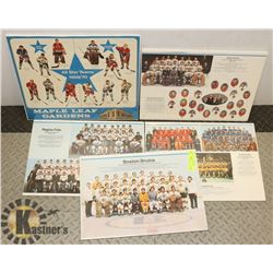LOT OF 5 VINTAGE 70'S HOCKEY PICTURES ON