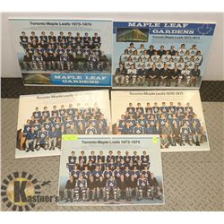 LOT OF 5 VINTAGE 70'S HOCKEY PICTURES ON