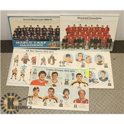 LOT OF 5 VINTAGE 70'S HOCKEY PICTURES ON