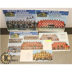 LOT OF 5 VINTAGE 70'S HOCKEY PICTURES ON