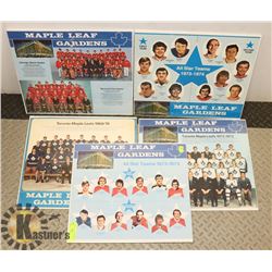 LOT OF 5 VINTAGE 70'S HOCKEY PICTURES ON