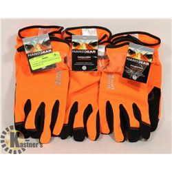 3 PAIRS OF ORANGE HAND GEAR BY: TOUGH DUCK