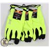 Image 1 : 3 PAIRS OF SAFETY YELLOW HAND GEAR BY TOUGH DUCK