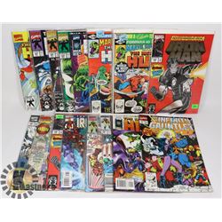 LOT OF 19 IRONMAN & HULK COMICS.