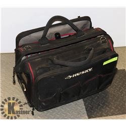 HUSKY TOOL BAG WITH 3 ZIPPERED COMPARTMENT