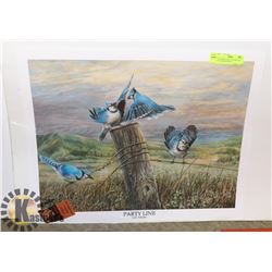 UNFRAMED PARTYLINE PRINT BY GAIL ADAMS SIGNED