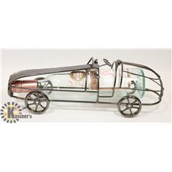 METAL WINE BOTTLE HOLDER,RACE CAR