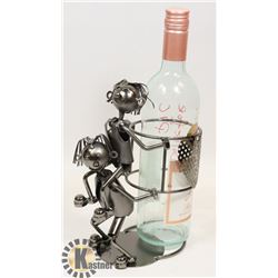 METAL WINE BOTTLE HOLDER,PIGGY BACK RIDE