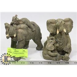 LOT OF 2 ASSORTED ELEPHANT STATUES