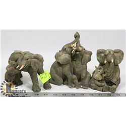 LOT OF 3 ASSORTED ELEPHANT STATUES