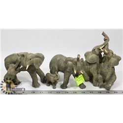 LOT OF 3 ASSORTED ELEPHANT STATUES