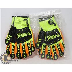 PAIR OF HIGH VISIBILITY " T-REX" GLOVES SZ XL MADE