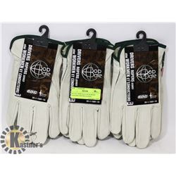 SET OF 3 BOB DALE SZ M GRAIN LEATHER DRIVER GLOVES
