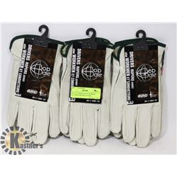 SET OF 3 BOB DALE SZ M GRAIN LEATHER DRIVER GLOVES
