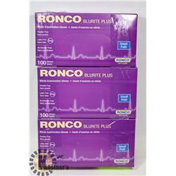 3 BOXES OF RONCO BLURITE PLUS NITRILE EXAMINATION