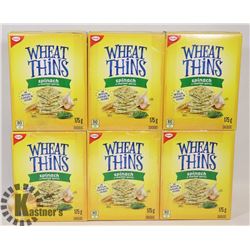 6 PKG OF CHRISTIE WHEAT THINS, SPINACH & ROASTED