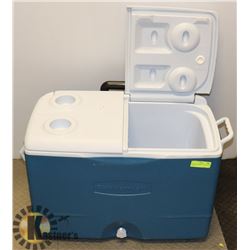 LARGE RUBBERMAID COOLER WITH  WHEELS