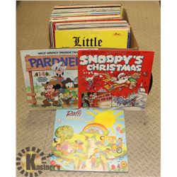BOX OF ASSORTED KIDS RECORDS