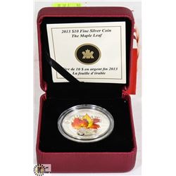 FINE SILVER COIN COLOURIZED MAPLE LEAF