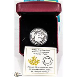 FINE SILVER 100TH ANNIVERSARY FLANDERS  FIELDS
