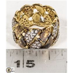 NEW LADIES SILVER 925 BASE 14K GP RING