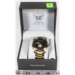 NEW VINCE CAMUTO GOLD/BLACK COLOUR MEN'S WATCH