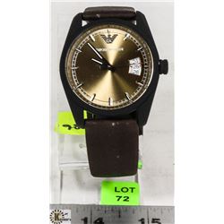 NEW EMPORIO ARMANI WATCH W/ CHAMPAGNE DIAL/DATE