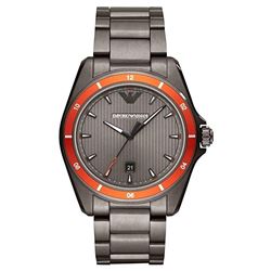 NEW EMPORIO ARMANI 44MM GREY STEEL BRACELET WATCH