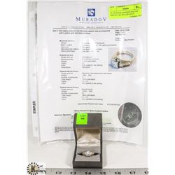 PLATINUM & DIAMOND SOLITAIRE RING W/ 14K YELLOW