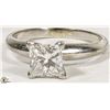 Image 8 : PLATINUM & DIAMOND SOLITAIRE RING W/ 14K YELLOW